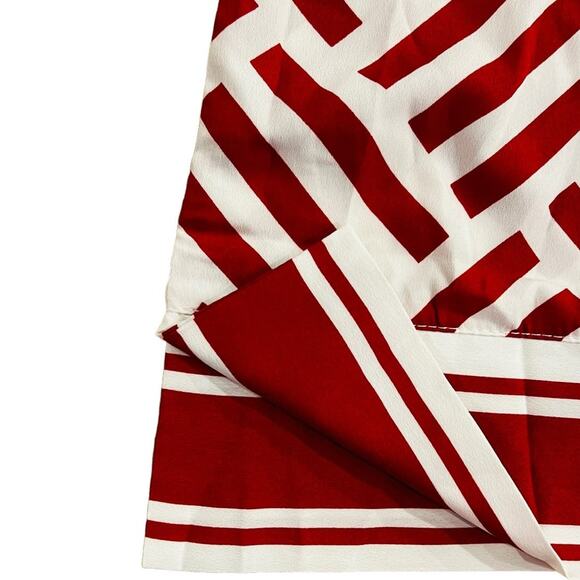 Mudpie Red White Geometric Pattern Tunic Gold Buttons L (12-14) 100% Polyester - Picture 9 of 15